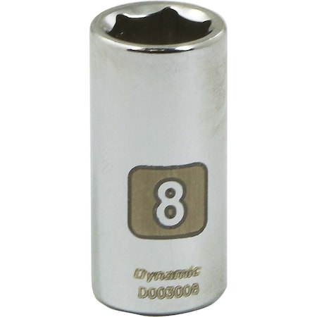 Dynamic 1/4" Drive, 8mm Metric Socket, 6 Points D003008